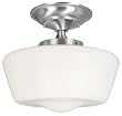 World Imports 9007-02 Luray Collection Single Light Semi-Flush Mount, Brushed Nickel