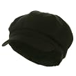 Cotton Elastic Newsboy Cap-Black