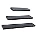 WELLAND 24 inch Black Mission Floating Shelves for Wall, Bathroom Wall Mount Shelves, Wood Modern Display Shelves, Book Shelves,for Bedroom,Living Room and Kitchen