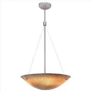 Safari Italian Cable Pendant Finish: Brushed Steel, Glass Color: Lava