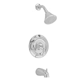 American Standard T038.502.295 Tropic Bath/Shower Trim Kit with Showerhead, Flange and Arm, Slip On Diverter Tub Spout, Satin Nickel