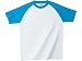 Printstar(プリントスター) | ラグラン無地Tシャツ5.6oz (Mens) ホワイト×ターコイズ XL