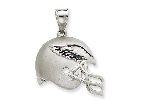 Sterling Silver Philadelphia Eagles Enameled Helmet Charm
