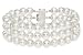 Cultured Pearl Triple Strand Bracelet with Sterling Silver Clasp