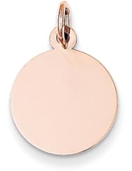 14k Rose Gold Plain Round Disc Charm