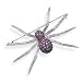 Rhodium Plated CZ Spider Pin