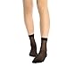 Manzi Women's 12 Pairs 20 Den Ankle High Sheer Toe Sock (6 pairs black,6 pairs nude)