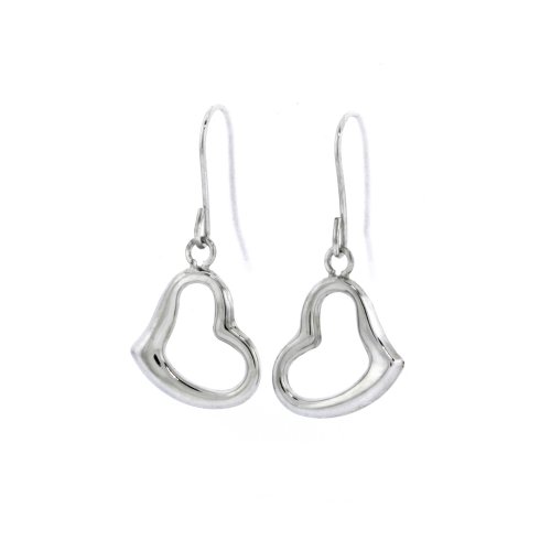Karat Platinum Heart Dangle Earrings
