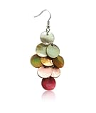 Genuine Mother of Faux Pearl Rose Pink Dangling Earrings Fashion Jewelry