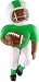 African American Male Football Player in Green Christmas Ornament