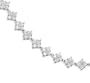 16 Rhodium Plated Cz Diamond Shaped Sterling Silver Necklace