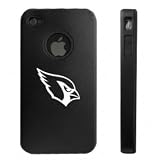 Apple iPhone 4 4S 4G Black Aluminum & Silicone Case Arizona Cardinals