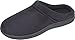 LUXEHOME Men's Slip On Indoor/Outdoor Fleece Scuffs Slipper (8-9 US, Dark Blue)