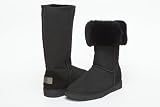 UniKoala Women's Classic Tall Sheepskin Boots Black
