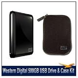 Western Digital WDBAAA5000ABK-NESN My Passport Essential 500 GB Ultra-Portable USB Drive (Black) with Neoprene Carrying Case for My Passport Portable Drives