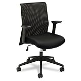VL571 High-Back Work Chair, Mesh Back, Fabric Seat, Black