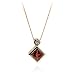 14k Yellow Gold Garnet Princess Cut and Diamond Pendant, 17