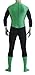 Seeksmile Unisex Green and Black Lantern Spandex Hoodless Morph Catsuit (Large, Green)