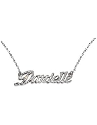 Name Necklaces Danielle - Personalized Necklace White Gold Plated 18K, Belcher Chain, 2mm Thick