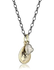 Erica Molinari "Renaissance" 14k Egert with Cross and Sterling Silver Baby Heart Necklace
