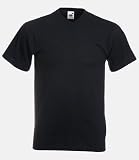 V-Neck plain blank short sleeve t-shirt Black Large (41 - 43 inch chest)