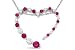 5/8 Carat Ruby and Diamond 14K White Gold Journey Heart Pendant w/Chain