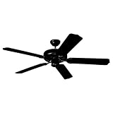 Monte Carlo 5WF52BK Weatherford 52-Inch 5-Blade Outdoor Ceiling Fan with Matte Black ABS Blades, Matte Black - Powder Coated