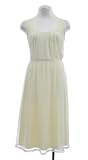 Calvin Klein Lemon Yellow Pleated Mesh Overlay Sleeveless Dress