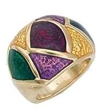 Women's Classic Line Multicolor Epoxy Gold Tone Ring, Size: 5-10
