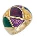 Women's Classic Line Multicolor Epoxy Gold Tone Ring, Size: 5-10