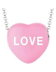 Sweethearts Enamel "Love" Heart on 16" Necklace Pendant with Gift Box