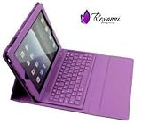 Purple Wireless Keyboard PU Leather Case for Apple iPad2