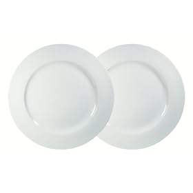 Arte Viva - 147137 Massimo Piu - Lot de 2 assiettes rondes en porcelaine avec rebord int�rieur - Design de Matteo Fabrini - 30,5 cm - Blanc (Import Allemagne)