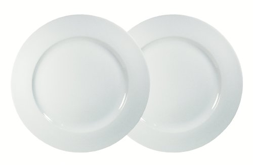 Arte Viva 147137 Multi-Funktionsteller Massimo Piu, 2-er Set, Porzellan, rund, mit akkuarter Innenkante, 30.5 cm, wei&szlig;, Design by Matteo Fabrini