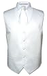 Men's WHITE Dress Vest and NeckTie Set for Suit or Tuxedo