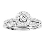1 Carat Diamond 10k White Gold Bridal Set Ring