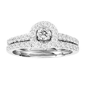 1 Carat Diamond 10k White Gold Bridal Set