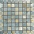 1x1 Gold Green Tumbled Quartzite Mosaic Tiles for Backsplash, Shower Walls, Bathroom Floors, Jacuzzi, Swiming Pools