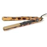 New Le Angelique Gold Leopard Turbo 1″ Dual Voltage Tourmaline Ceramic Ionic Flat Iron/ Hair Straightener