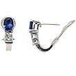14K White Gold Sapphire and Diamond Earrings
