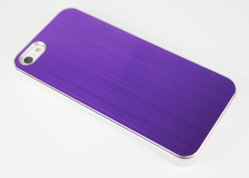 【高級感漂うメタリックケース】iPhone5 アイフォン5用 メタルハードケース [パープル] IP5-ST-PR