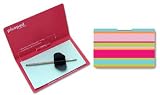 Everyday Innovations PicoPad Wallet Notes With Mini Pen, Credit Card-Sized, Pink (PP01-Stripes)