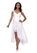 Astrapahl, Knielanges Braut, Abend oder auch Cocktailkleid, Farbe wei&szlig;