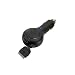 Rubberized Retractable Car Charger for Apple iPhone 4S (Black)