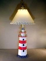 Judith Edwards Designs RED,WHITE,BLUE LIGHTHOUSE LAMP 1583