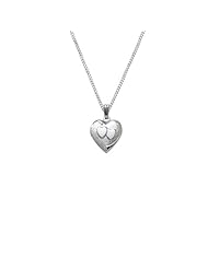 Sterling Silver Embossed Heart Locket Necklace, 18"
