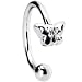 Silver 925 16 Gauge Butterfly Circular Barbell