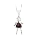 14K White Gold Cubic Zirconia Triangular Shaped Imitation Amethyst Girl Pendant with Chain