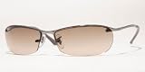 RAY BAN 3186 004 13 GUNMETAL BROWN GRADIENT SEMI-RIMLESS SUNGLASSES by