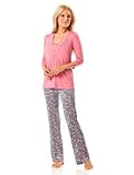 A Pea in the Pod: 3/4 Sleeve V-neck Shirring Detail Nursing Pajama Set